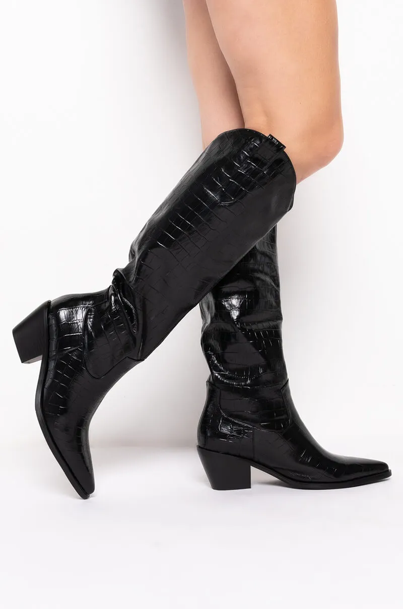 AZALEA WANG DOWN UNDER CHUNKY BOOT IN BLACK