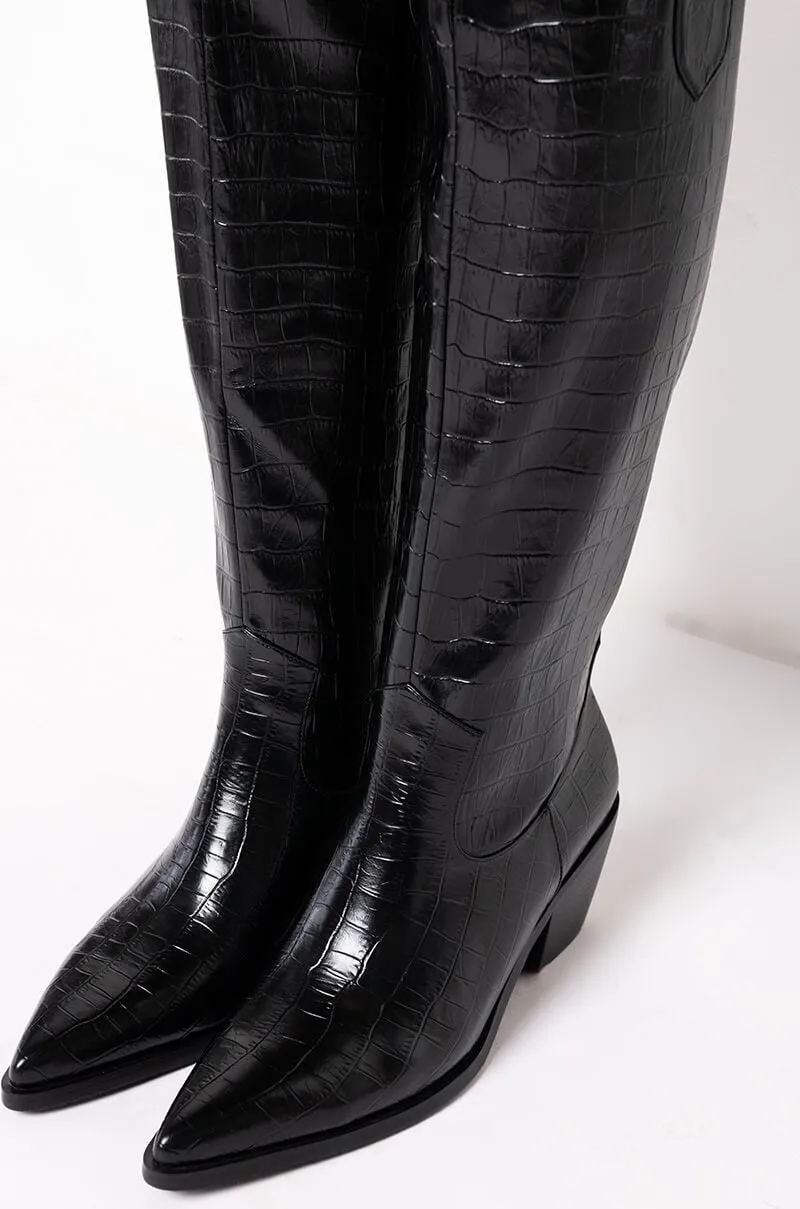 AZALEA WANG DOWN UNDER CHUNKY BOOT IN BLACK