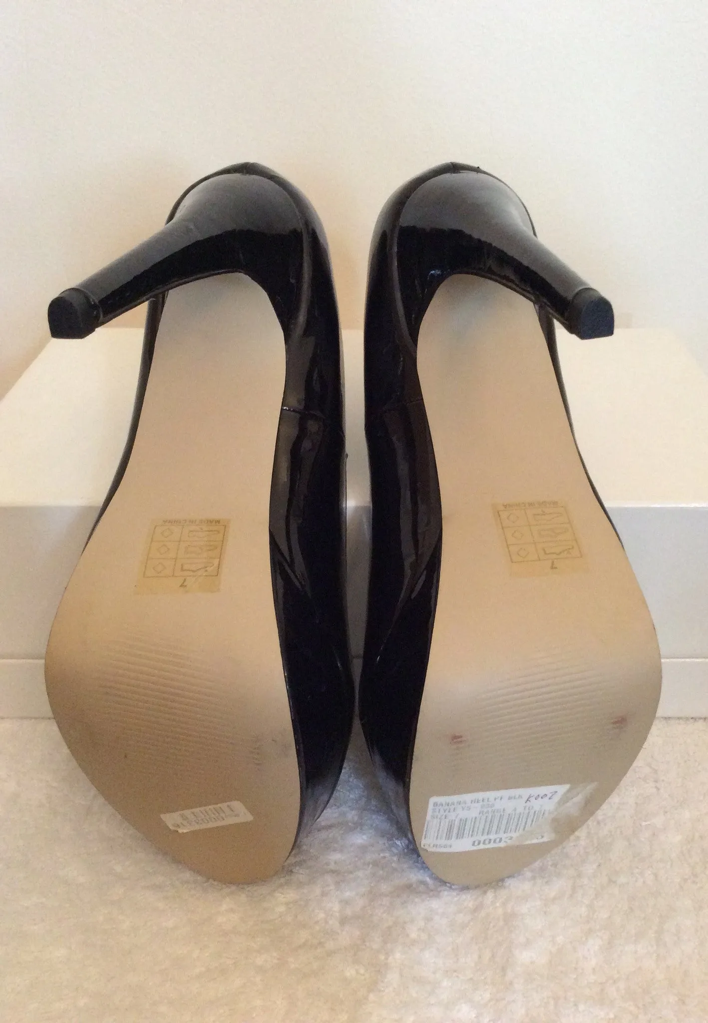 Brand New Kitch Couture Black Patent Platform High Heels Size 7/40