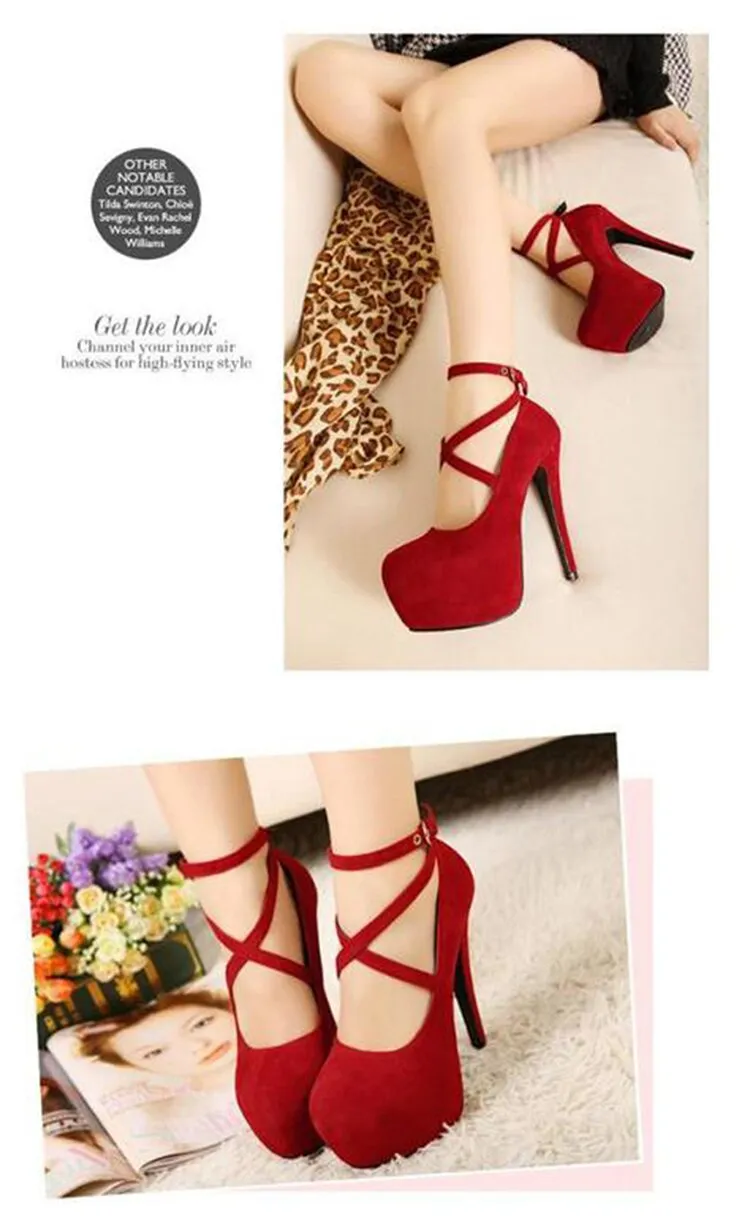 Cross-tied Ankle Strap Wedding Party Shoes Platform