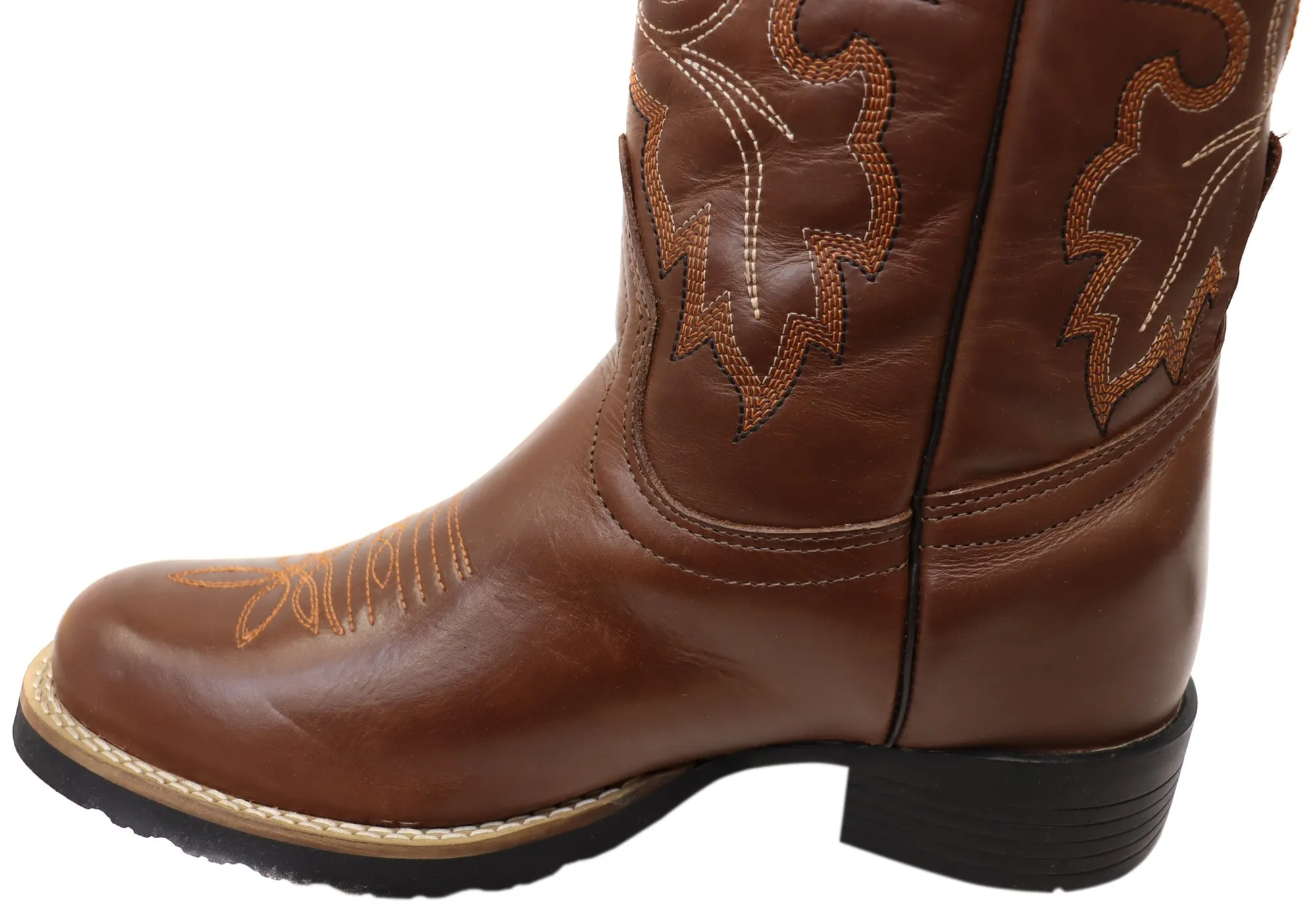 D Milton Dallas Mens Leather Comfortable Western Cowboy Boots