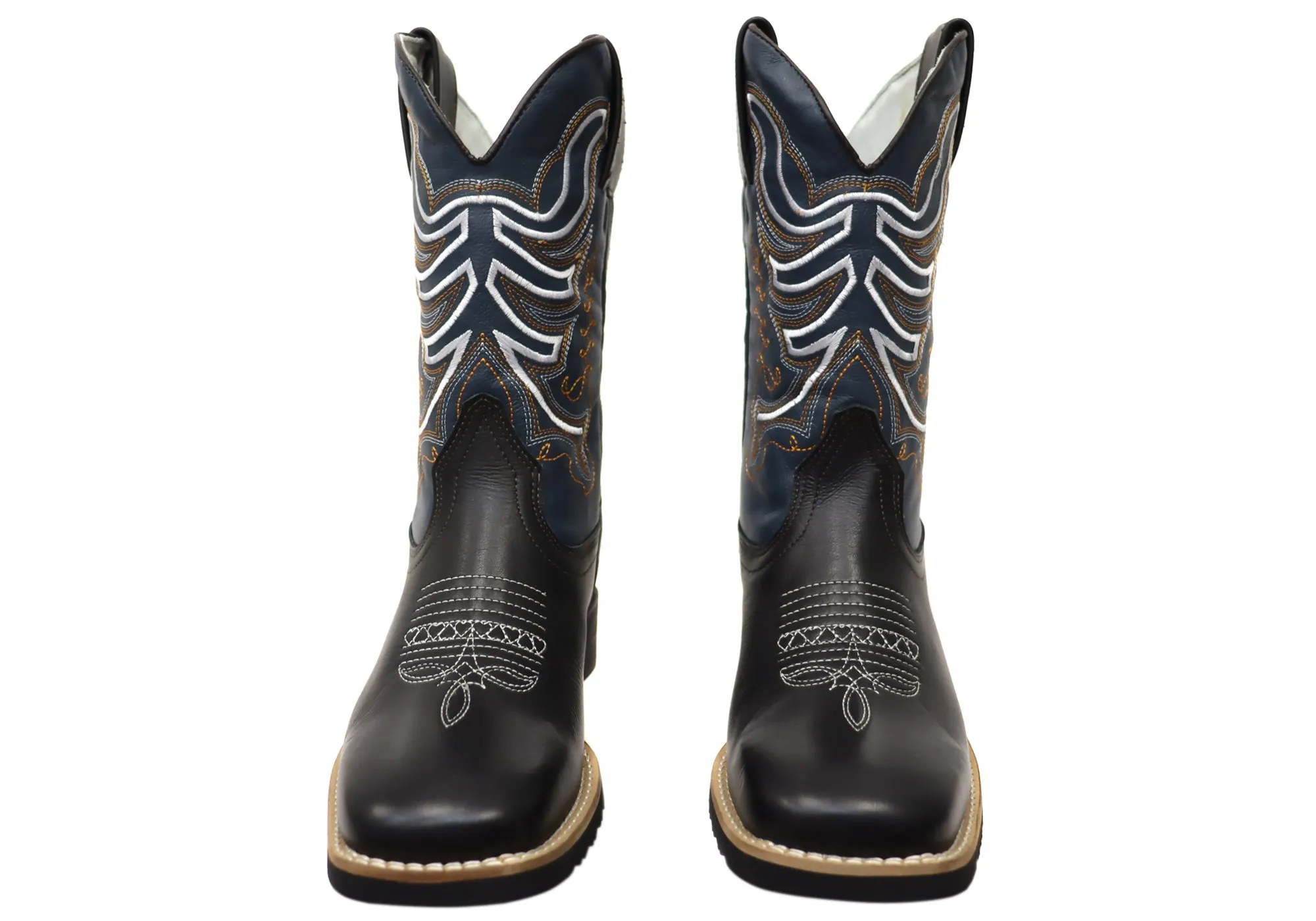 D Milton Ridgeland Mens Leather Comfortable Western Cowboy Boots