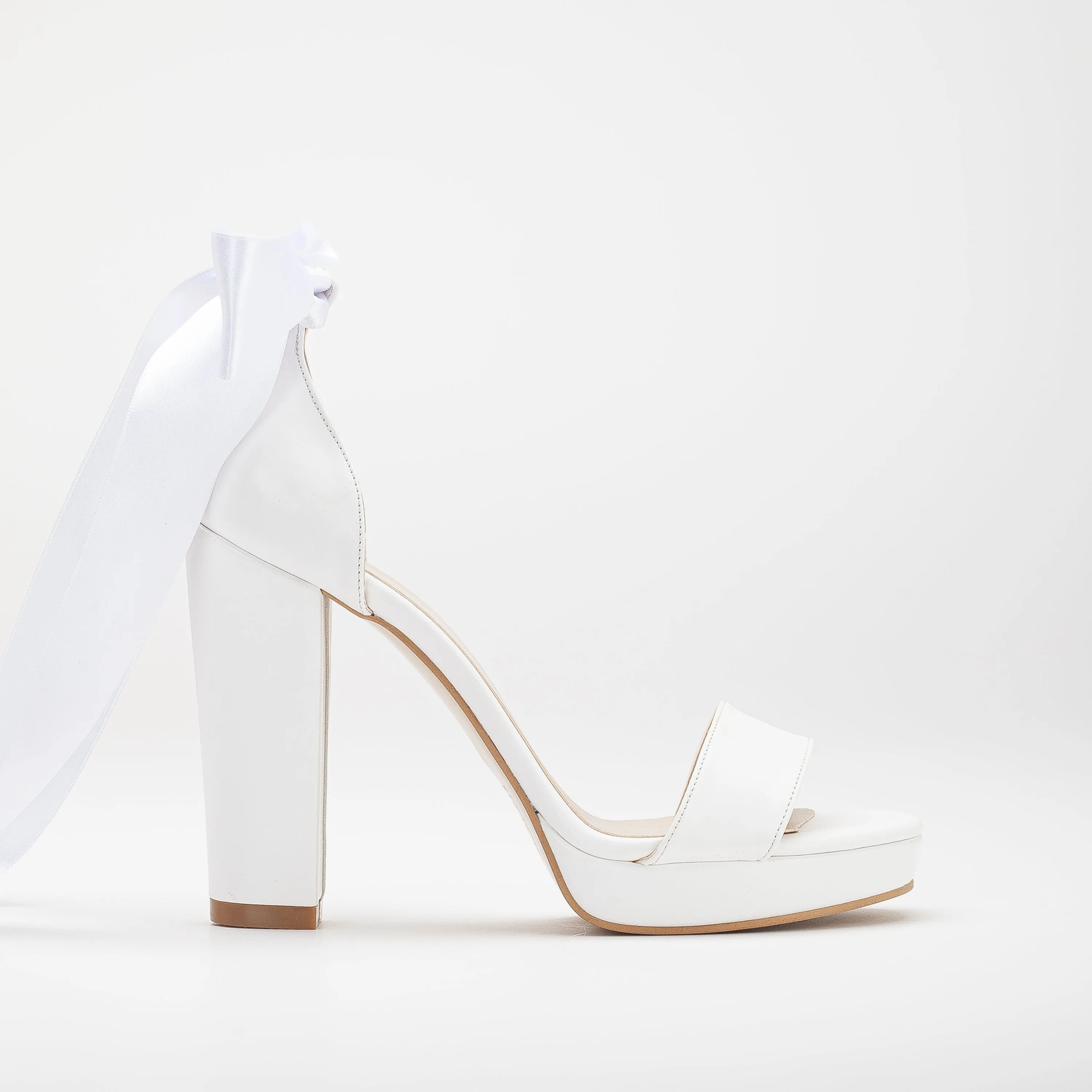 Daphne - Platform Wedding Sandas with Ribbon