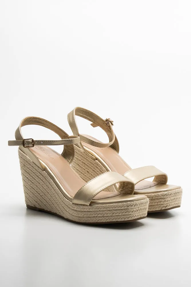 Espadrille Wedge Gold