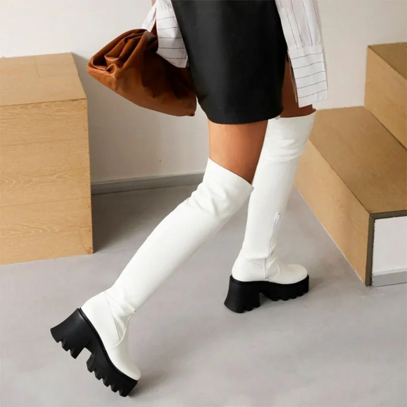 Funki Buys | Boots | Women's Chunky Heel Over the Knee Boots