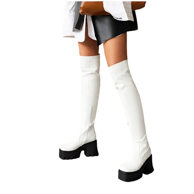 Funki Buys | Boots | Women's Chunky Heel Over the Knee Boots