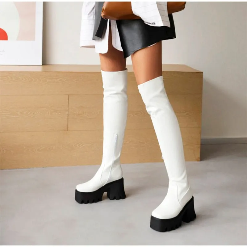 Funki Buys | Boots | Women's Chunky Heel Over the Knee Boots