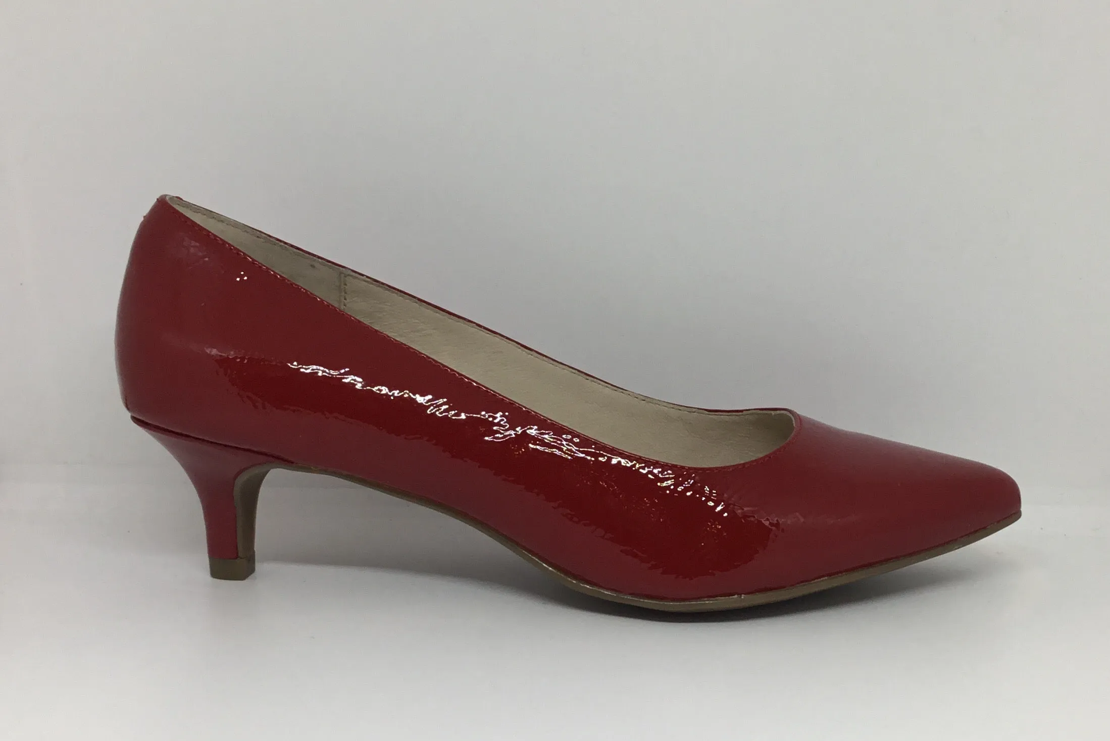 Hush Puppy York Patent Red Kitten Heel