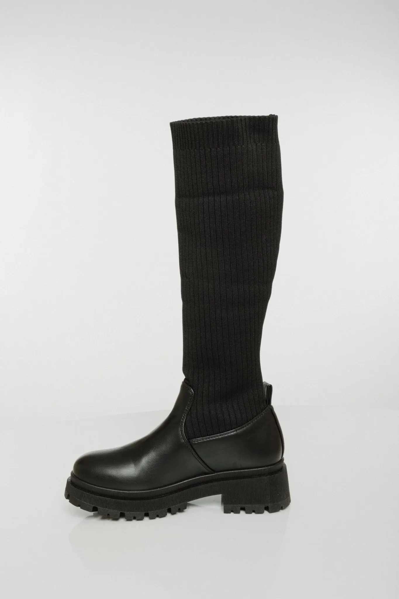 Lauren Chunky Sock Boot In Black