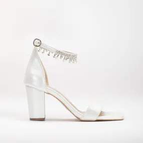 Lina - Ivory Wedding Sandals with Rhinestones