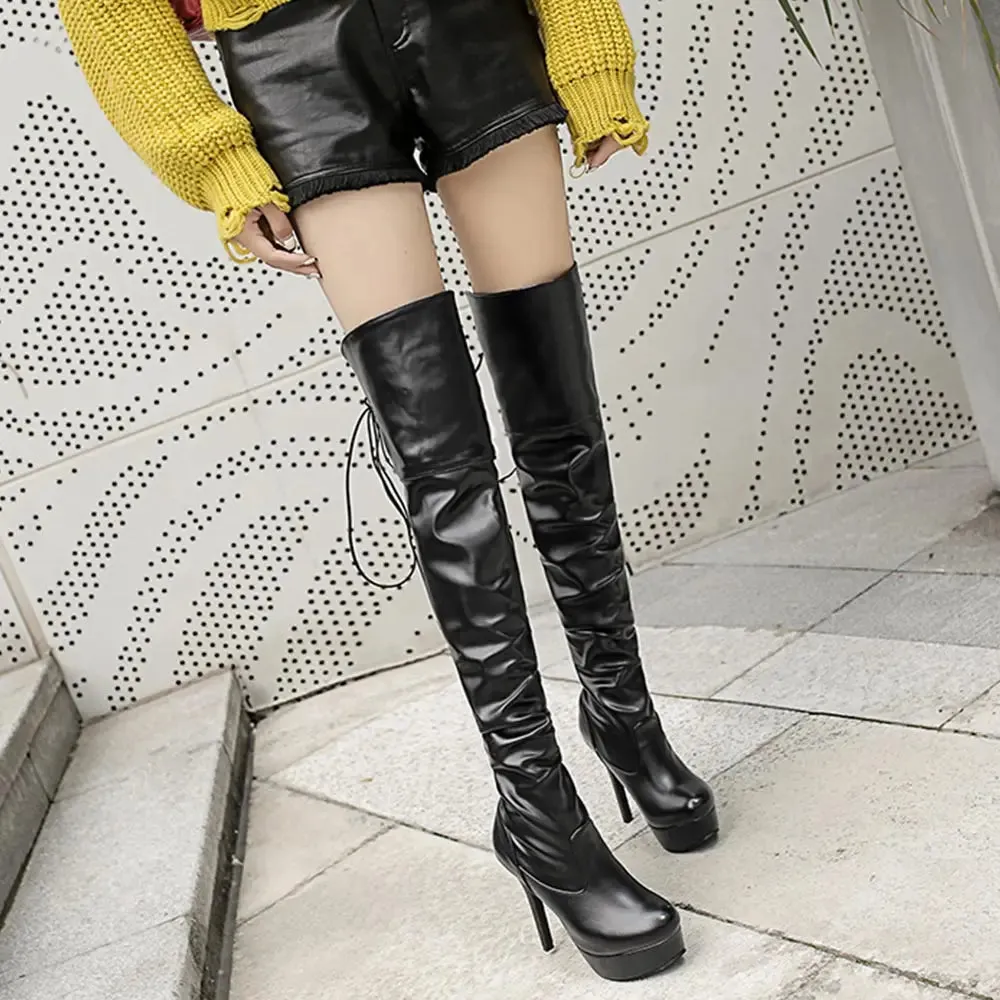 New Women Thigh High Boots Fashion over the knee Boots