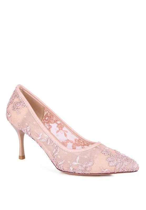 Reunion Lace Stiletto Party Pumps