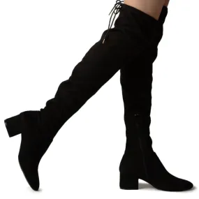 Sign Over The Knee Boots Black