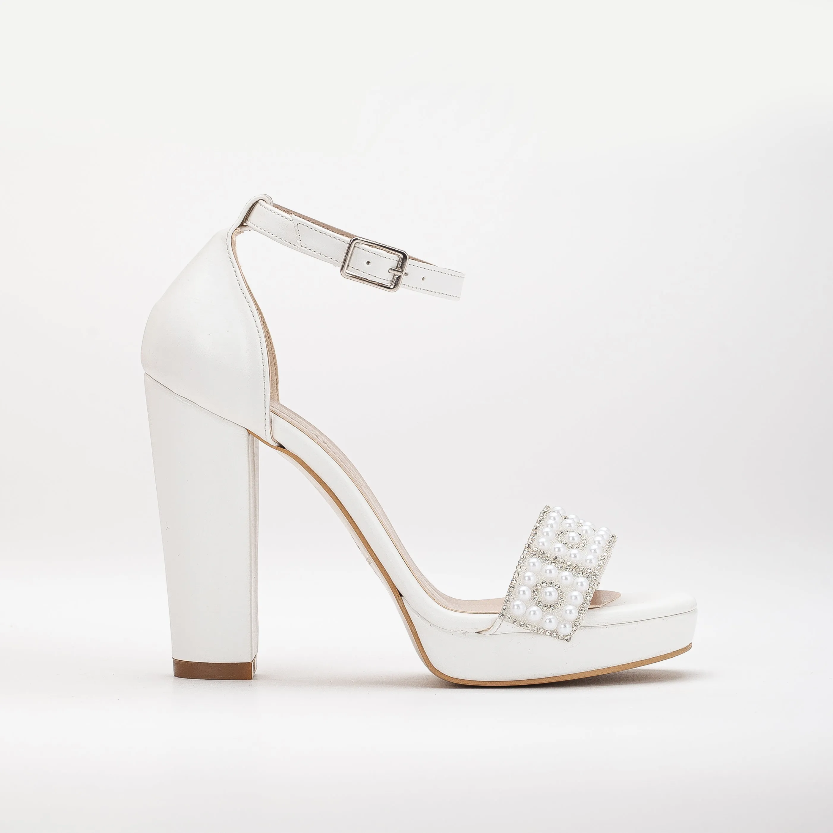 Tere - Platform Wedding Shoes with Pearls