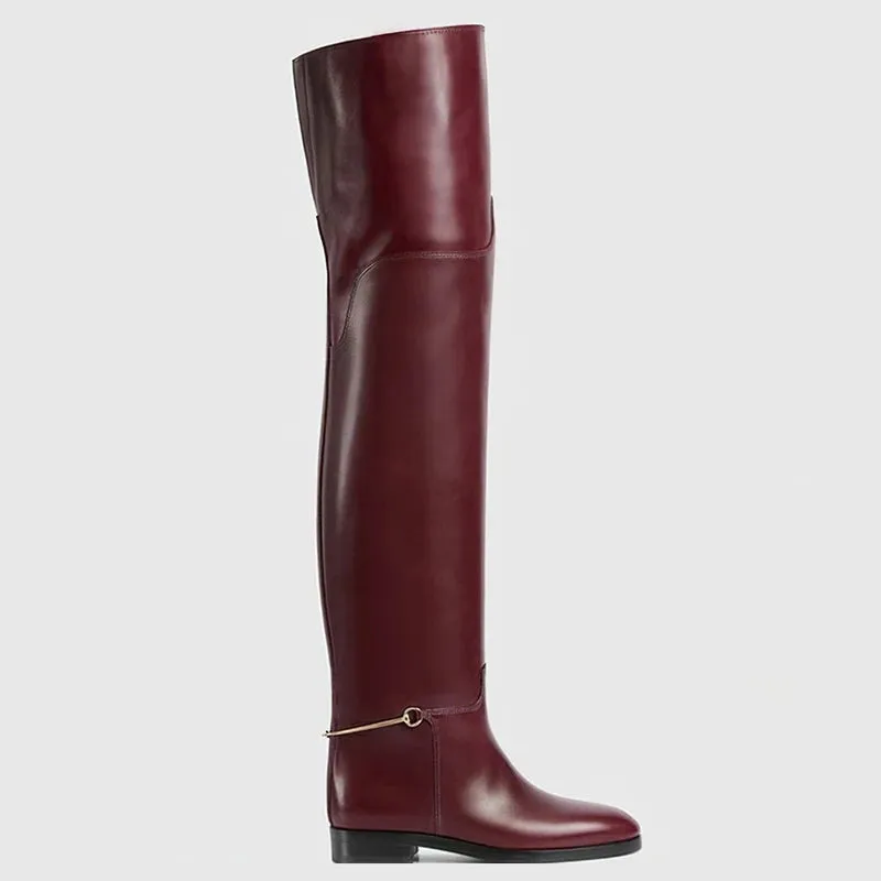 Trend4us Women's Sleek Over-The-Knee Chic Boots