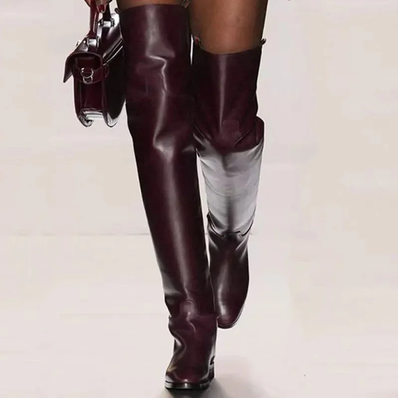 Trend4us Women's Sleek Over-The-Knee Chic Boots